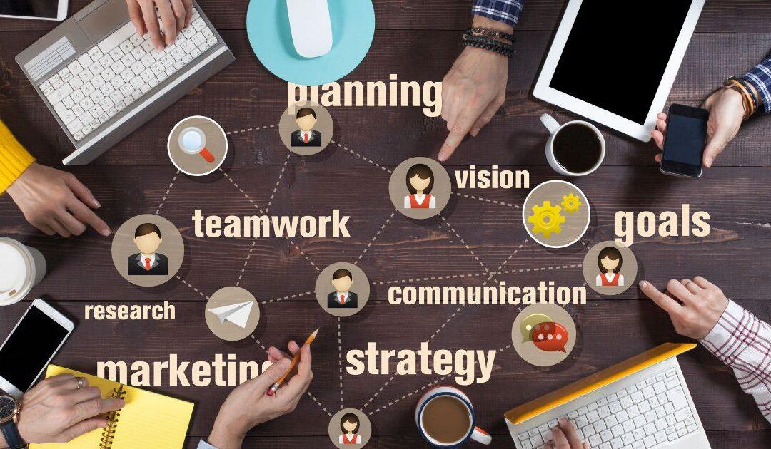Q4 strategy represented by collaboration image where each team member provides a suggestion